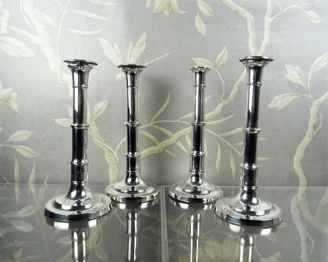 Fine Georgian Silver Plated Telescopic Candlesticks  (11).JPG